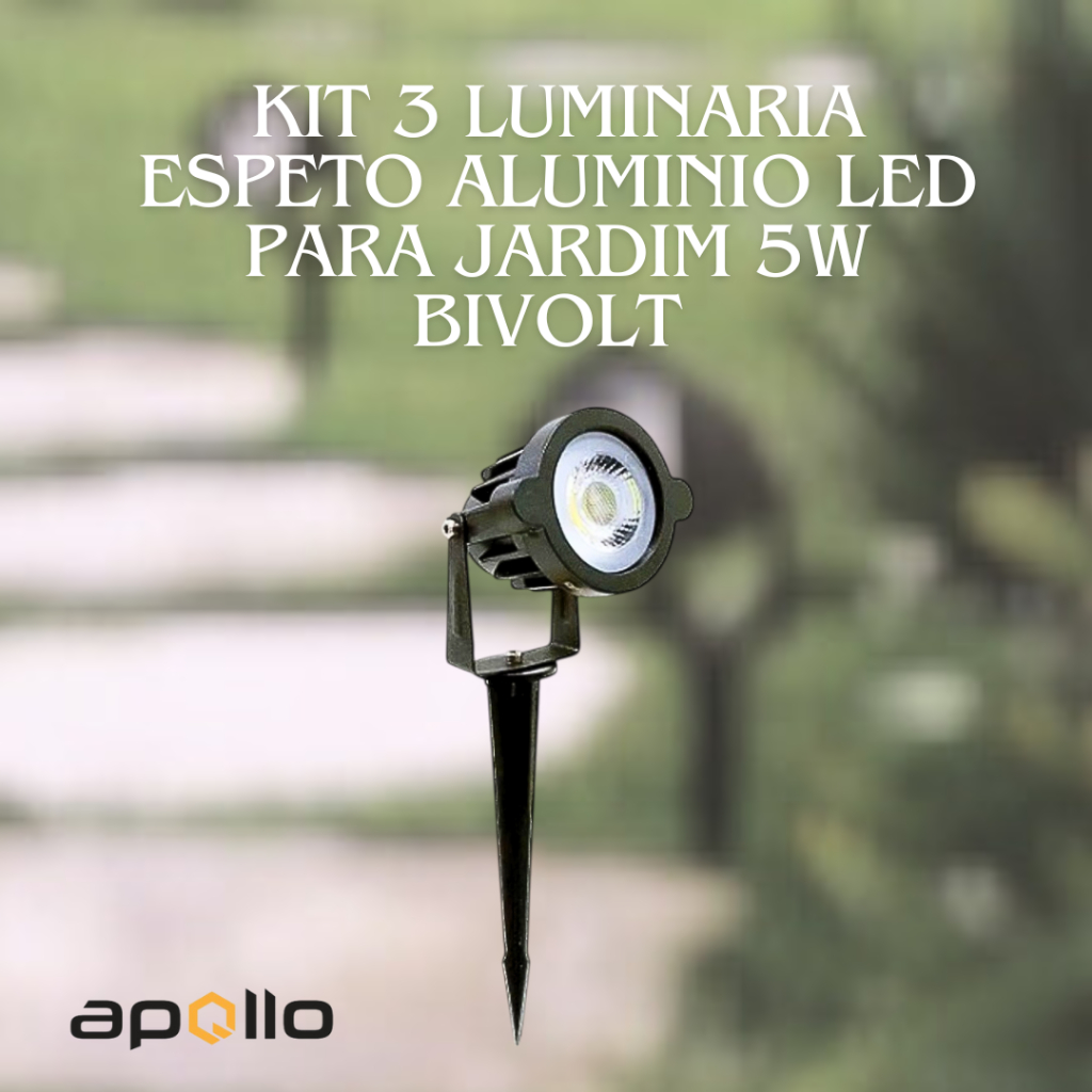 kit 3un Luminaria Espeto Aluminio Led Para Jardim 5w Bivolt Branco quente frio Verde kit 3un Luminaria Espeto Aluminio Led Para Jardim 5w Bivolt Branco quente frio Verde