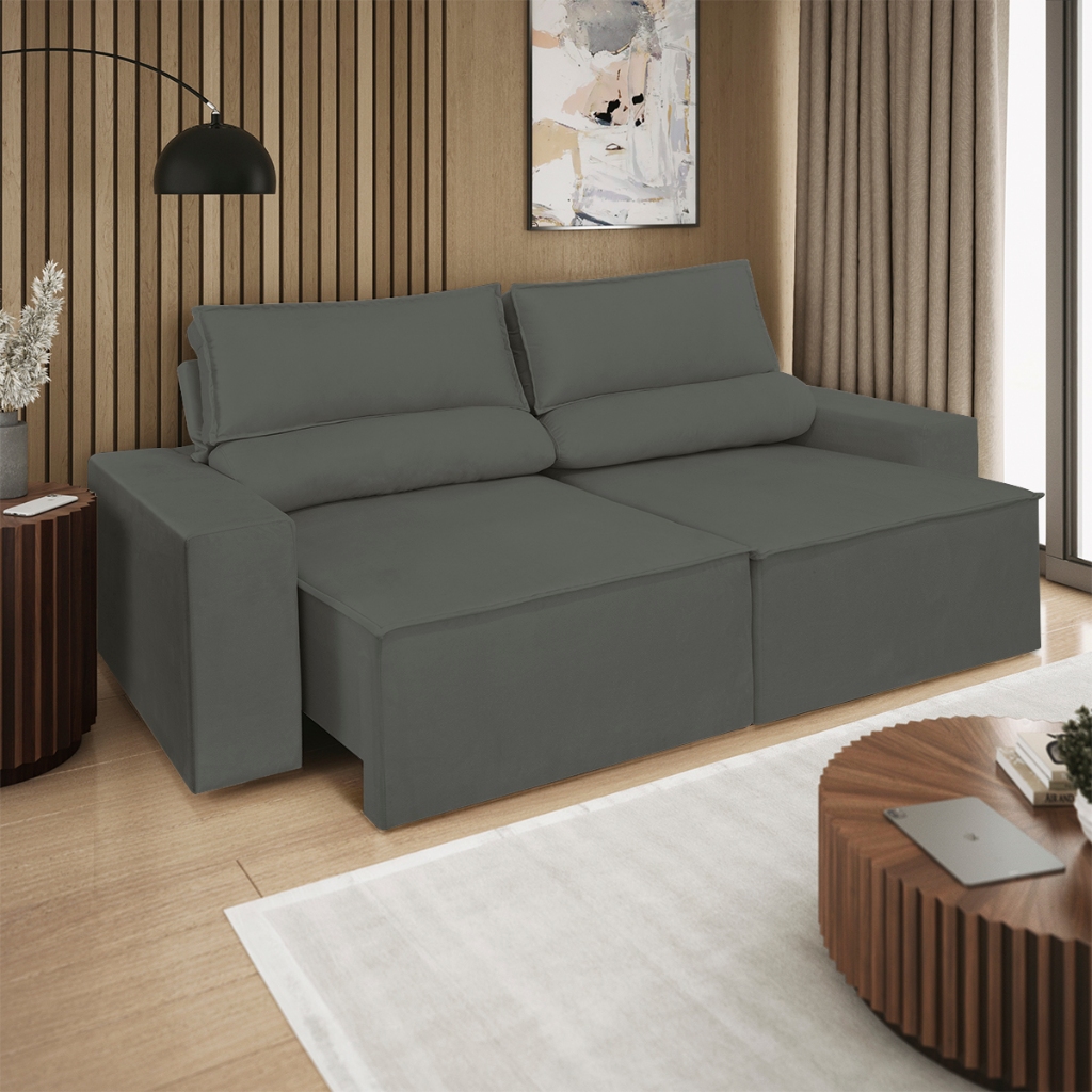 Sofá Retrátil Reclinável 2 Lugares Com Molas Balaqui Decor Sofá Retrátil Reclinável 2 Lugares Com Molas Balaqui Decor