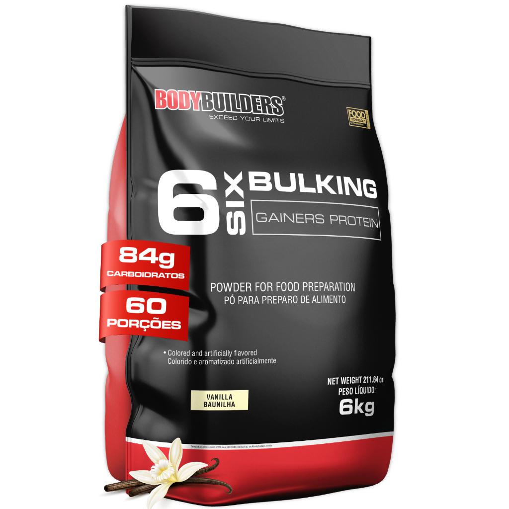 Hipercalórico 6 Six Bulking Gainers Protein 6kg – Para Aumento de Massa – Bodybuilders Hipercalórico 6 Six Bulking Gainers Protein 6kg – Para Aumento de Massa – Bodybuilders