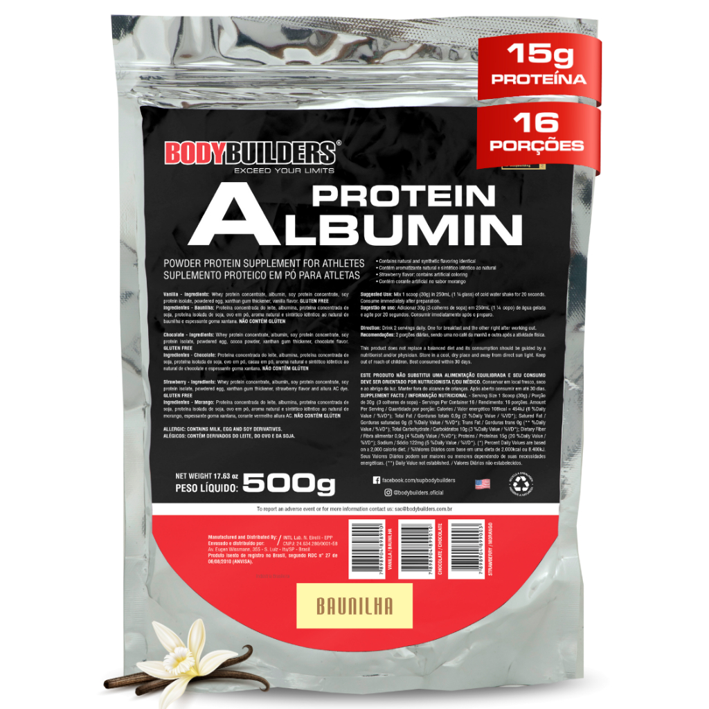 Albumina – Albumin Protein 500g (Refil) – Bodybuilders Albumina – Albumin Protein 500g (Refil) – Bodybuilders