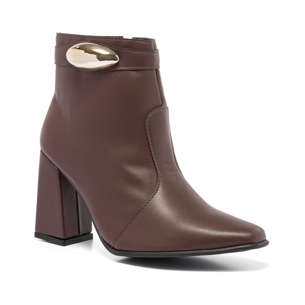 Bota Feminino Cano Curto Lesma Metalizada Salto Bloco Casual Conforto Versátil Confortável Leve Bota Feminino Cano Curto Lesma Metalizada Salto Bloco Casual Conforto Versátil Confortável Leve
