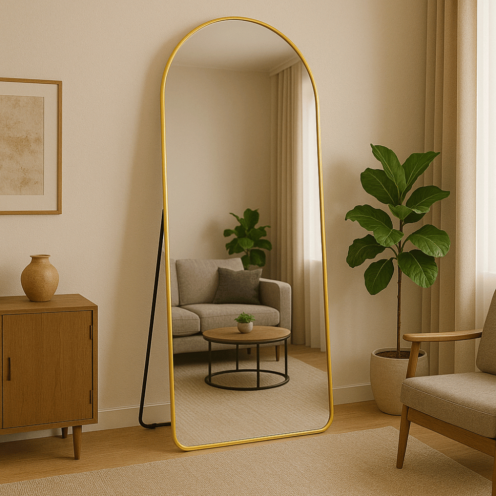 Espelho Lopazzi Base Reta Corpo Inteiro 150×60 Com Suporte de Chão Moldura Alumínio Quarto Sala Decorativo Espelho Lopazzi Base Reta Corpo Inteiro 150×60 Com Suporte de Chão Moldura Alumínio Quarto Sala Decorativo