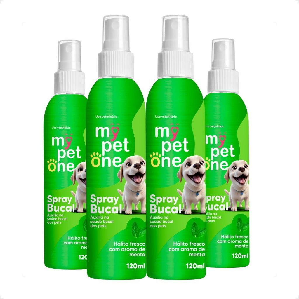 Kit 4 Spray Bucal Menta para Cães e Gatos Mypetone – 120mL Kit 4 Spray Bucal Menta para Cães e Gatos Mypetone – 120mL