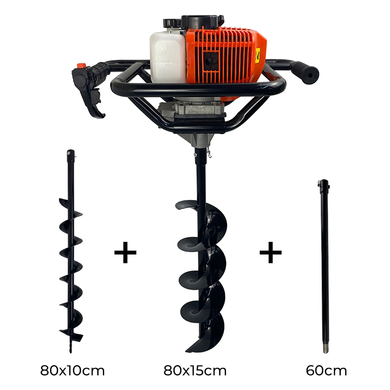 Perfurador de Solo a Gasolina 52cc 2,5HP FAK520PS com Brocas 80x10cm + 80x15cm + Extensão 60cm Carbon Fak Perfurador de Solo a Gasolina 52cc 2,5HP FAK520PS com Brocas 80x10cm + 80x15cm + Extensão 60cm Carbon Fak