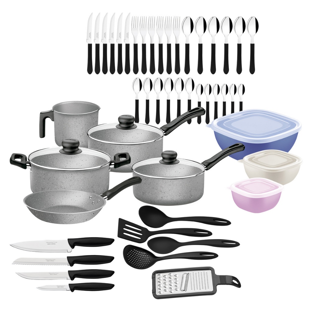 Conjunto Tramontina 47 Peças Cozinha Com Panelas Antiaderentes Conjunto Tramontina 47 Peças Cozinha Com Panelas Antiaderentes