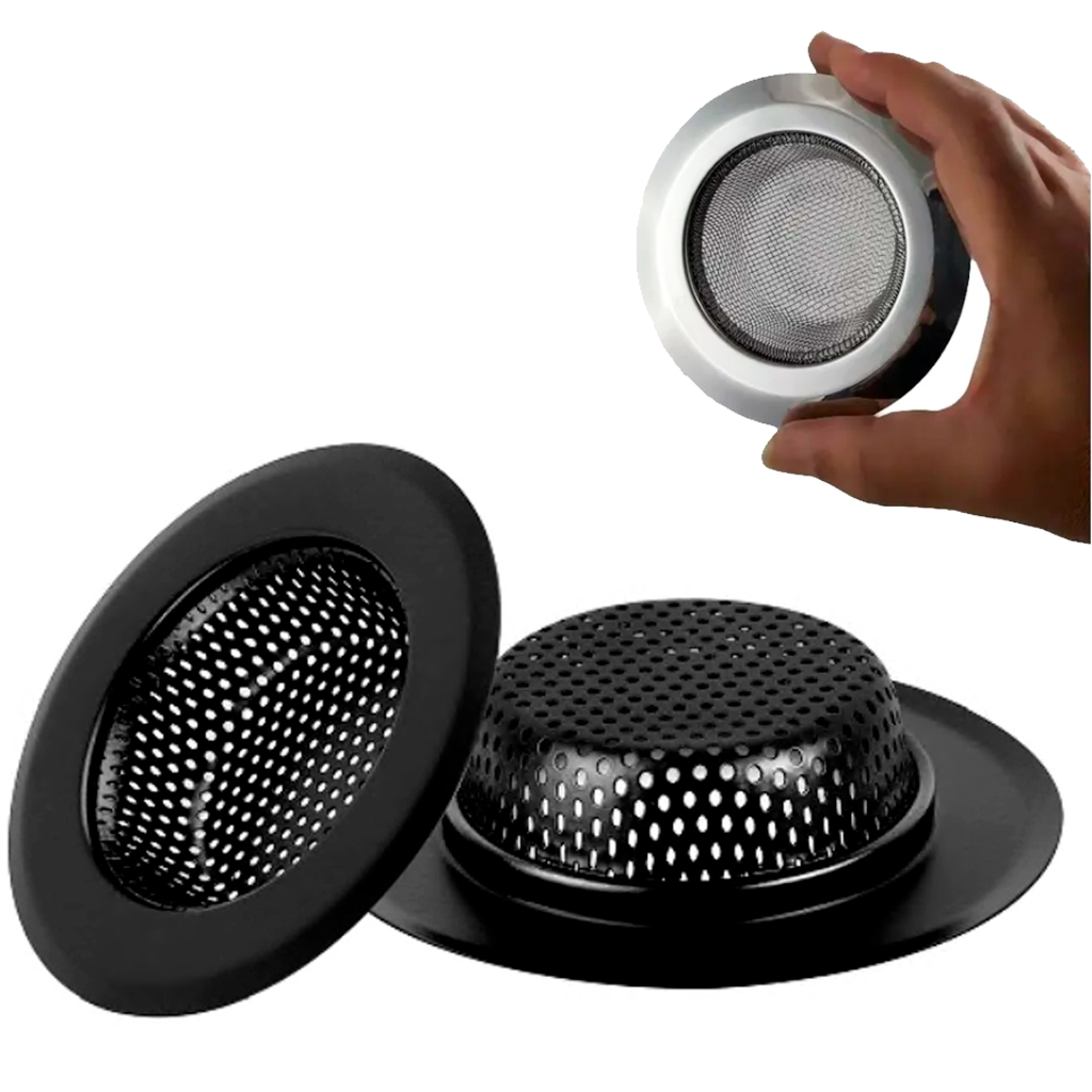 Ralinho Ralo Para Pia Cozinha 90mm Em Aço Inox Cromado Ou Preto Com Borda Larga Coleta Sujeira Top Ralinho Ralo Para Pia Cozinha 90mm Em Aço Inox Cromado Ou Preto Com Borda Larga Coleta Sujeira Top