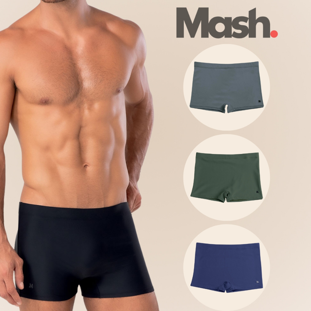 Sunga Boxer Mash Lisa Forrada com Cordão de Regulagem Masculina Adulto Moda Praia FPS 50 Sunga Boxer Mash Lisa Forrada com Cordão de Regulagem Masculina Adulto Moda Praia FPS 50