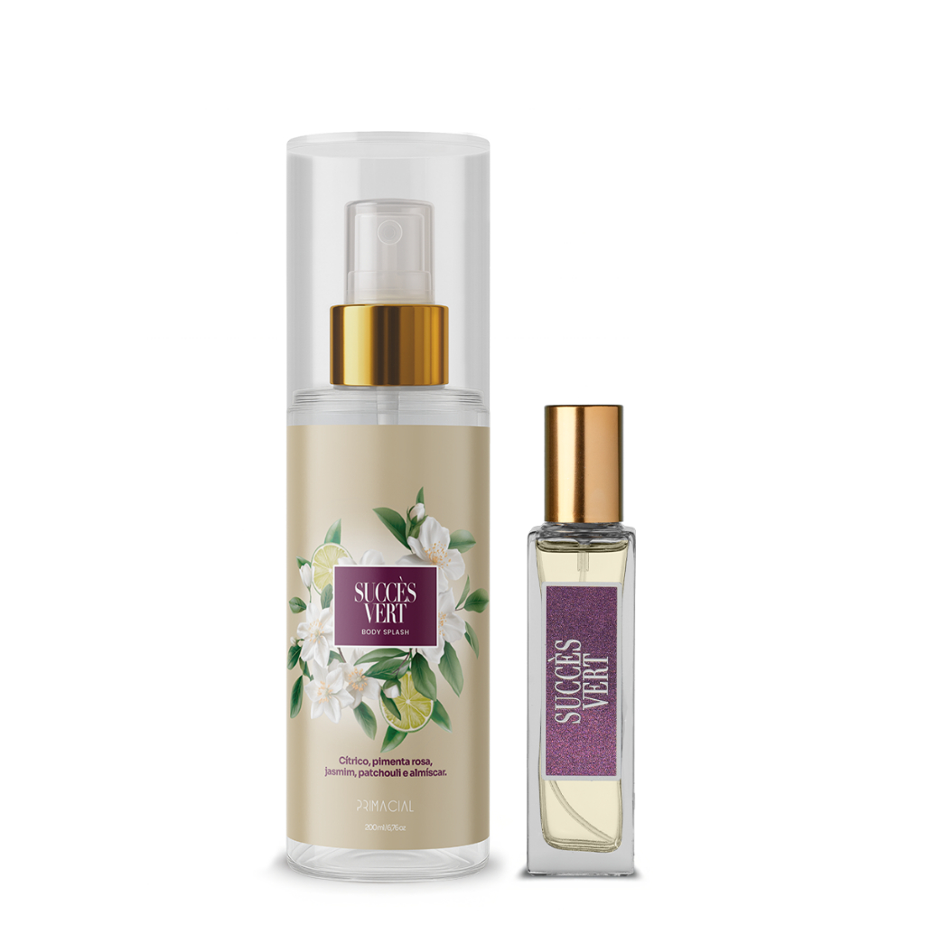 Kit SUCCÈS VERT 30ml + Body Splash 200ml Fragrância Floral com Notas de Limão e Bergamota Kit SUCCÈS VERT 30ml + Body Splash 200ml Fragrância Floral com Notas de Limão e Bergamota