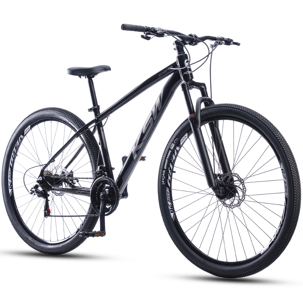 Bicicleta Aro 29 Ksw 24 Vel Marchas aero Alumínio Freio a disco Hidráulico suspensão Mtb
