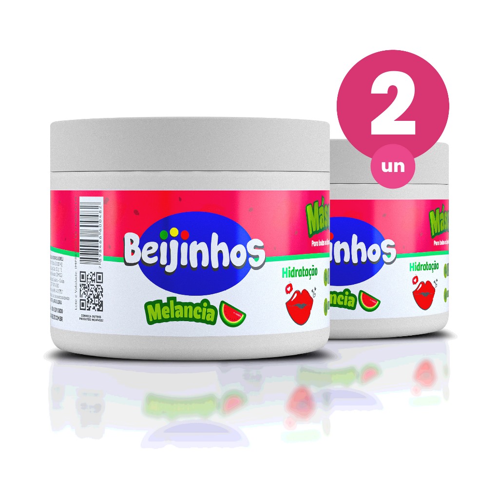 Kit 2 Máscara Capilar Hidratante Beijinhos Melancia 300g Belkit Kit 2 Máscara Capilar Hidratante Beijinhos Melancia 300g Belkit