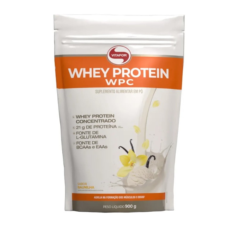 Whey Protein Concentrado WPC Refil 900g Sabores Vitafor Whey Protein Concentrado WPC Refil 900g Sabores Vitafor