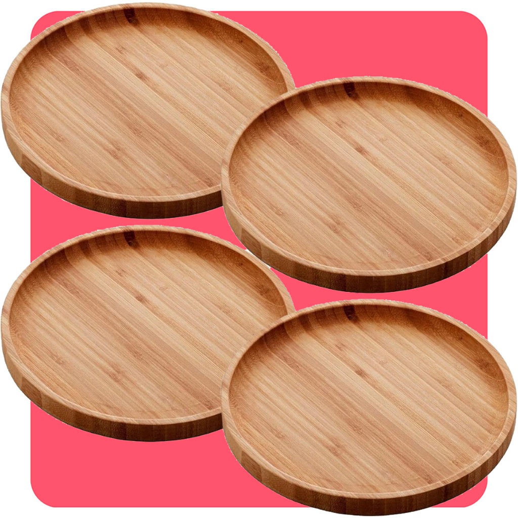 Bandeja de Bambu Redonda 20cm Decorativa Mesa Posta Servir Petiscos Queijo Churrasco Lyor Bandeja de Bambu Redonda 20cm Decorativa Mesa Posta Servir Petiscos Queijo Churrasco Lyor
