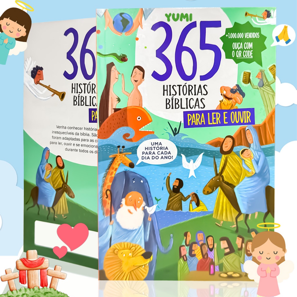 Livro Infantil 365 Histórias Bíblicas Para Ler E Ouvir Áudio – Com Qr Code E Lindas Ilustrações Livro Infantil 365 Histórias Bíblicas Para Ler E Ouvir Áudio – Com Qr Code E Lindas Ilustrações