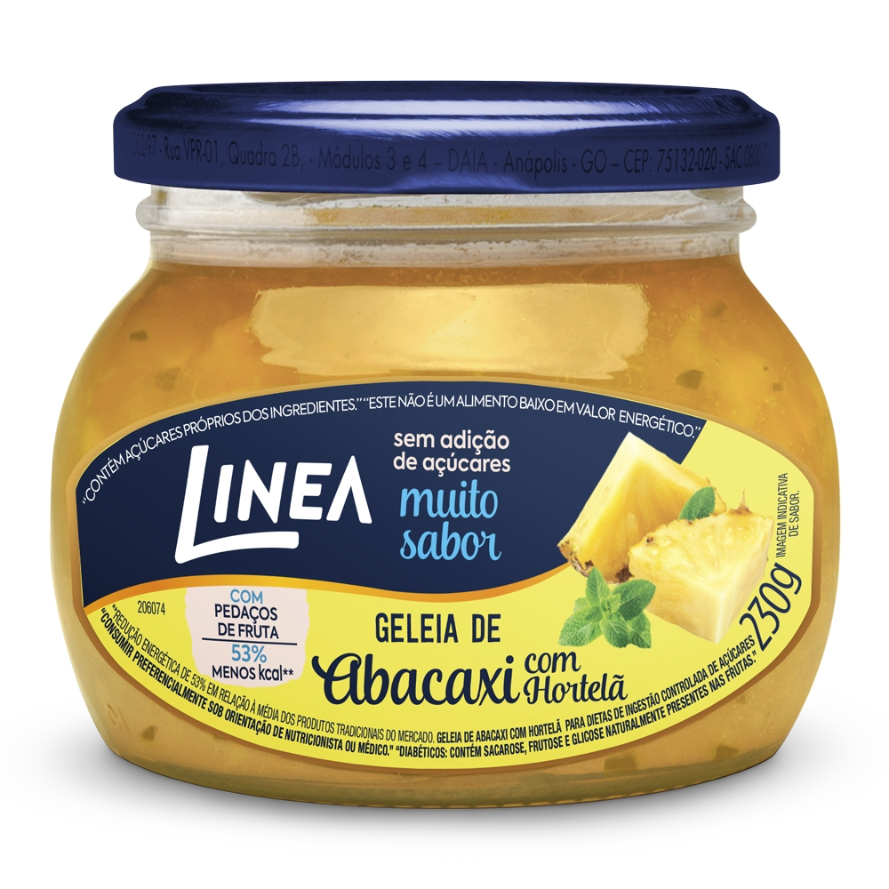 Geleia Linea de Abacaxi Com Hortelã 230g Geleia Linea de Abacaxi Com Hortelã 230g