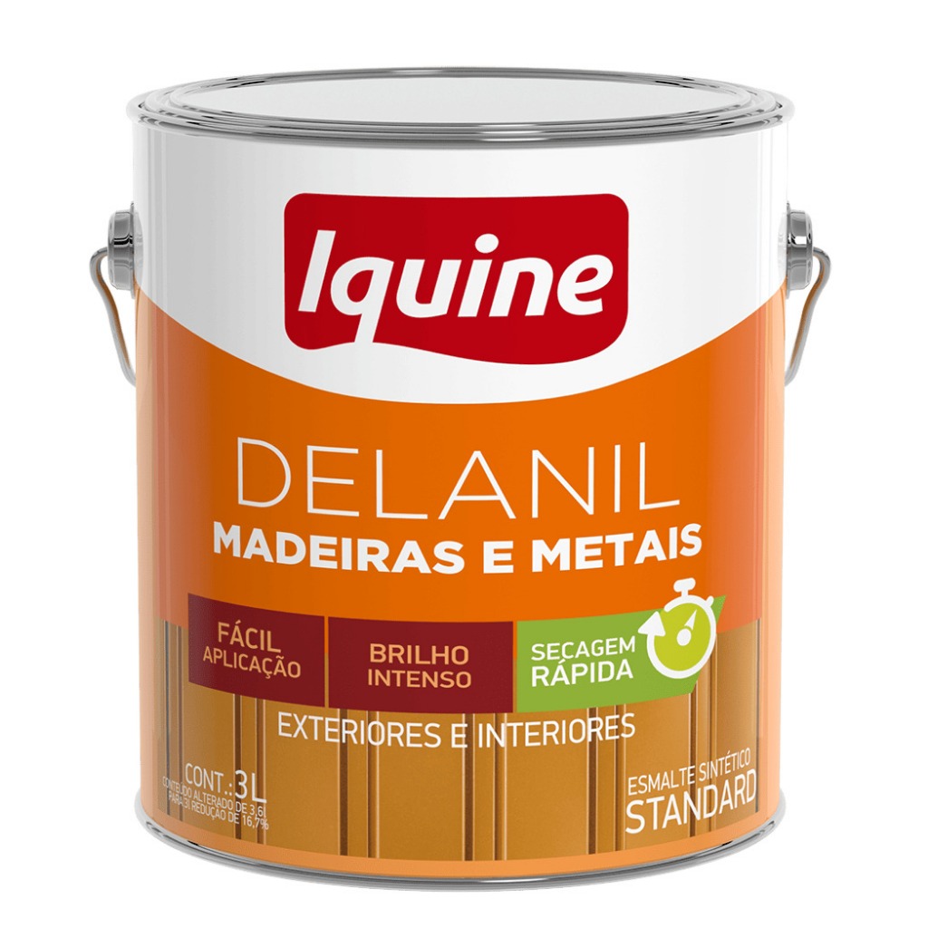 Esmalte Brilhante Iquine Delanil Madeiras e Metais 3,0L Esmalte Brilhante Iquine Delanil Madeiras e Metais 3,0L