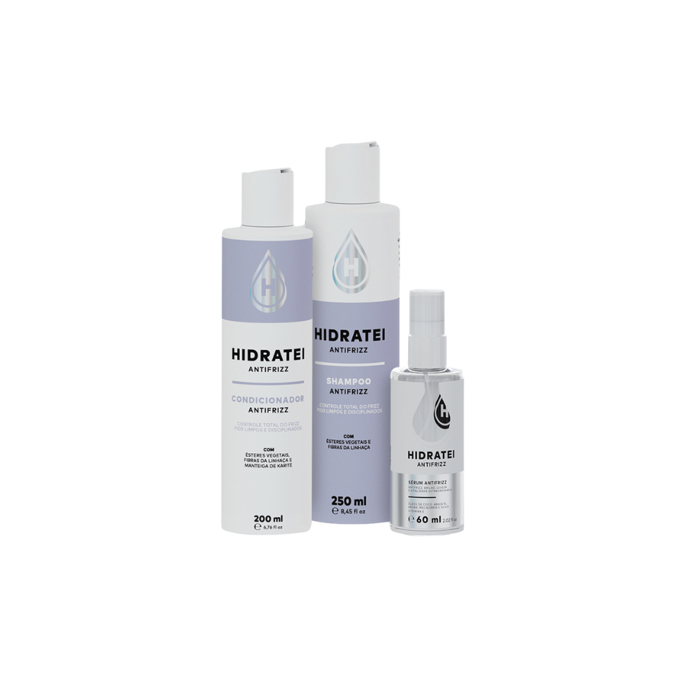Kit Hidratei Antifrizz: Shampoo + Condicionador + Sérum Kit Hidratei Antifrizz: Shampoo + Condicionador + Sérum