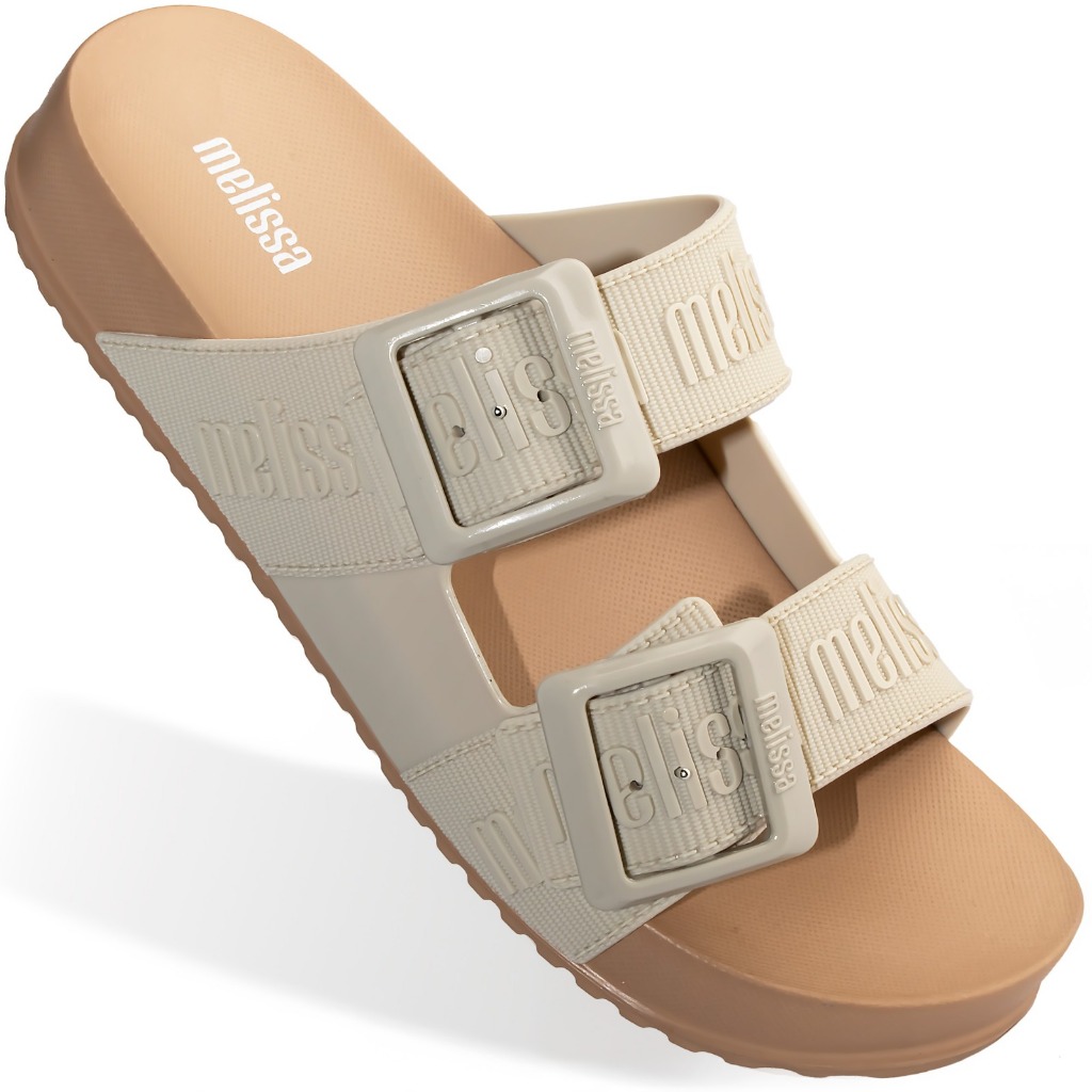 Sandália Melissa Cozy Slide M-Lover Original 35849 Marrom Bege Sandália Melissa Cozy Slide M-Lover Original 35849 Marrom Bege