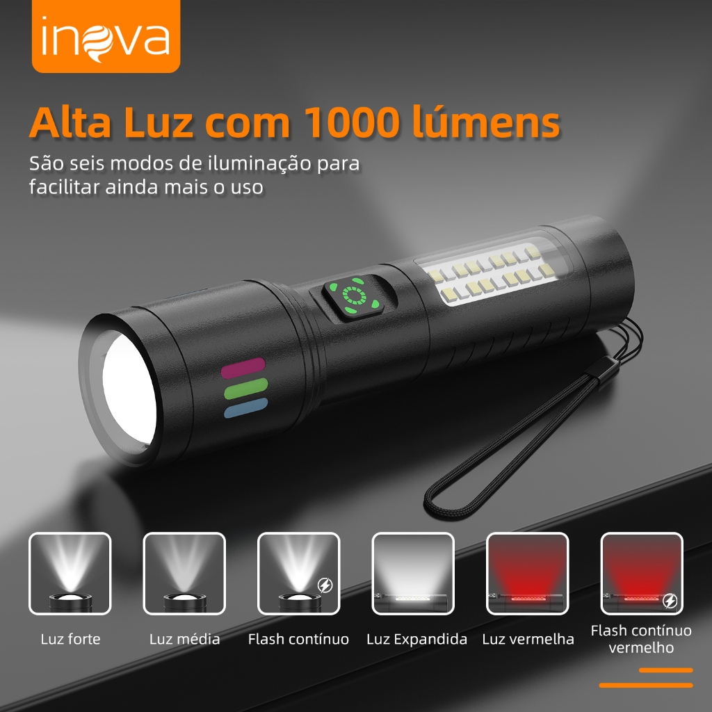 Inova Lanterna Super Potente Tática Inova Lanterna Super Potente Tática