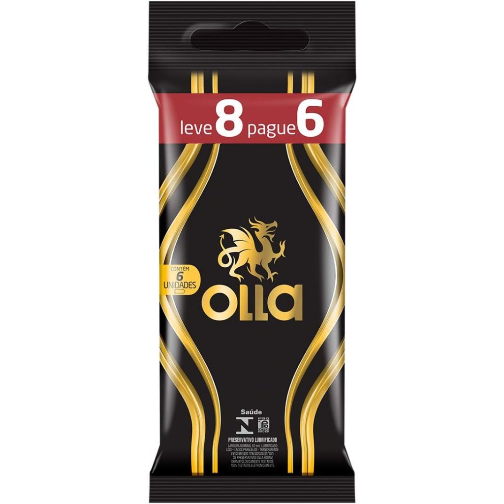 Preservativo Lubrificado Olla Leve 8 Pague 6 Unidades