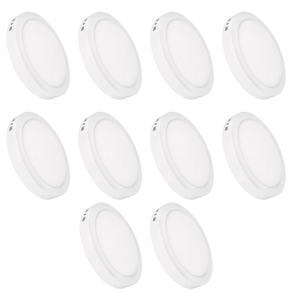 Kit 11 Luminária Painel Plafon Led Sobrepor Redondo 6w Bivolt