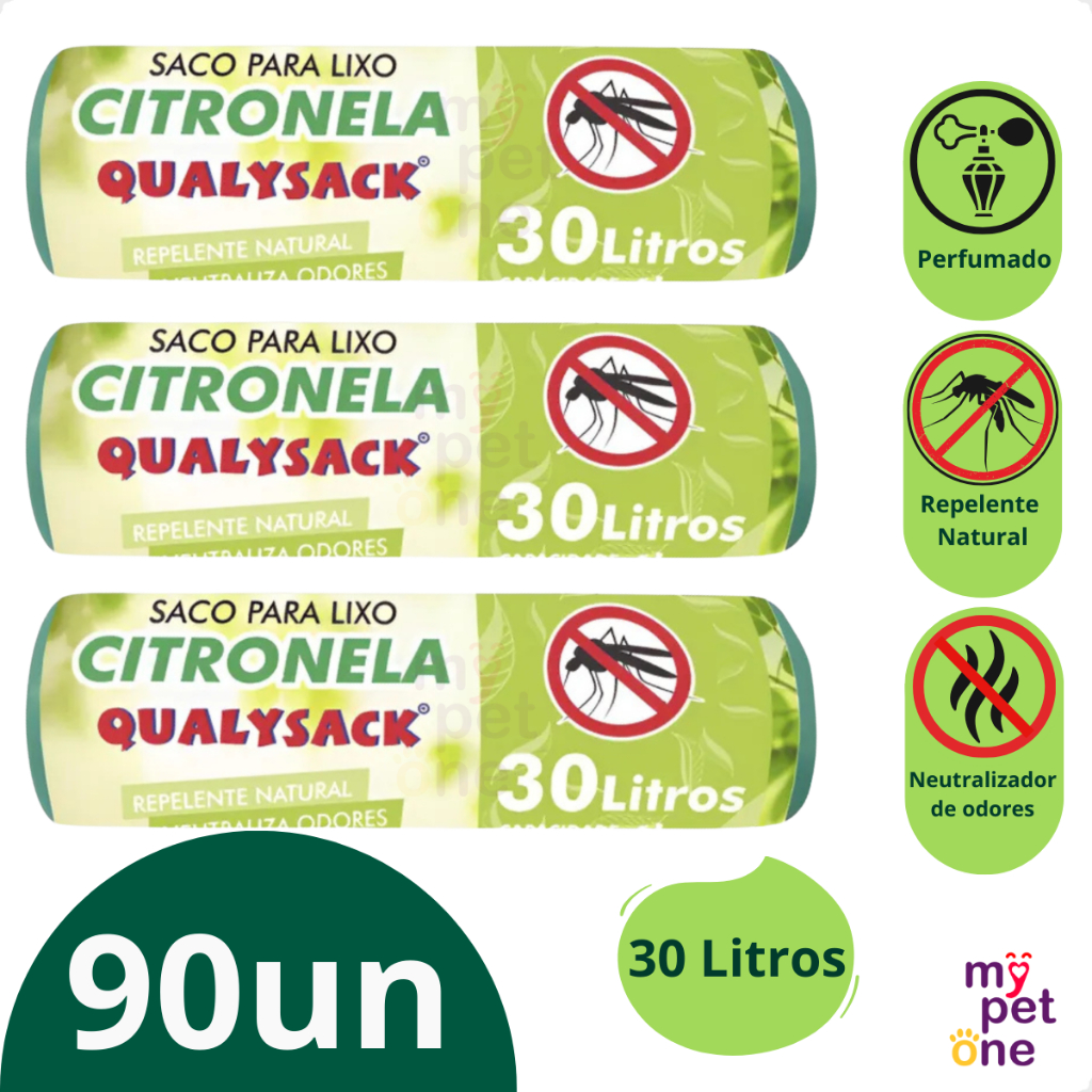 Saco De Lixo Pia e Banheiro com Aroma Citronela 90un – 30L Saco De Lixo Pia e Banheiro com Aroma Citronela 90un – 30L