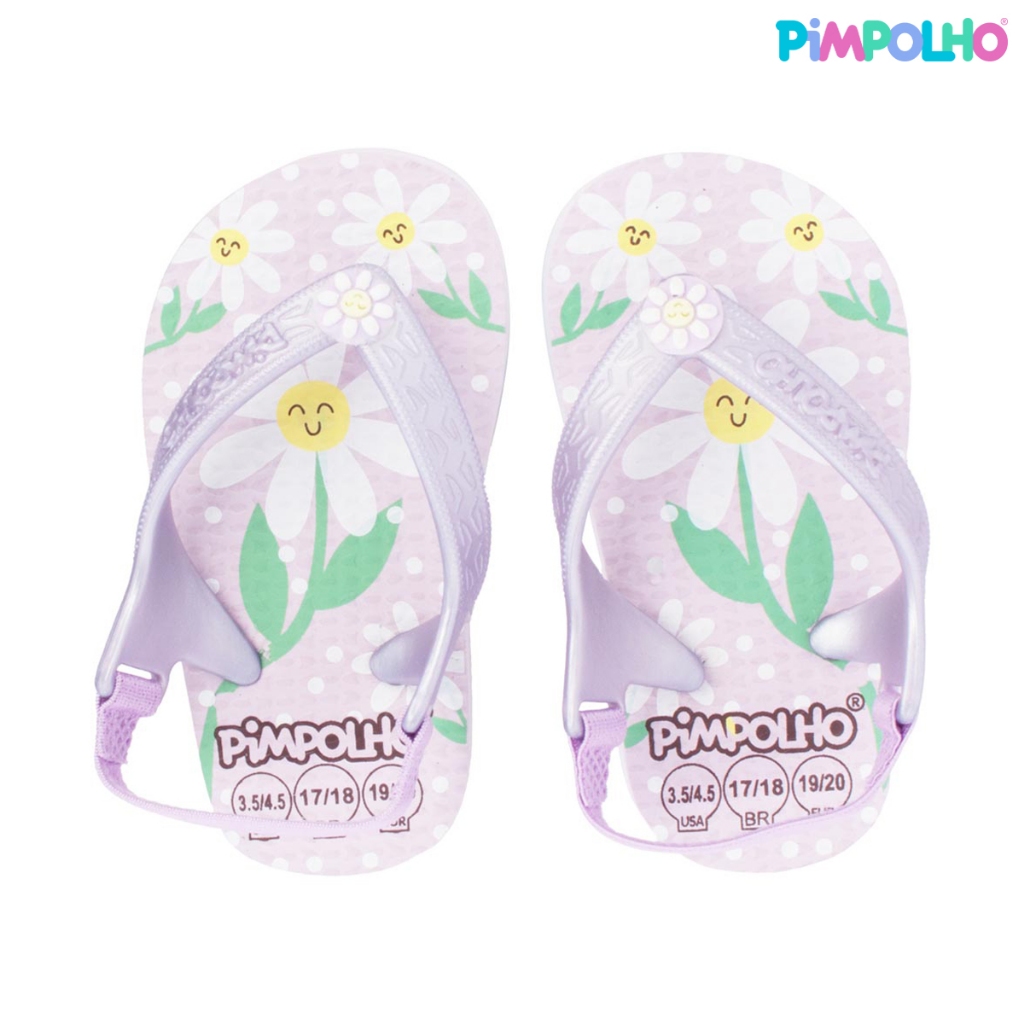 Sandália Praiana Baby Lilás/Flores Feminino Pimpolho Sandália Praiana Baby Lilás/Flores Feminino Pimpolho