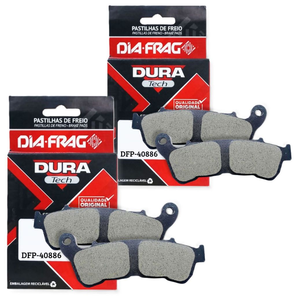 Kit Pastilhas de Freio Dianteiras Cb 600f Hornet Abs 2008 A 2014 Diafrag Kit Pastilhas de Freio Dianteiras Cb 600f Hornet Abs 2008 A 2014 Diafrag