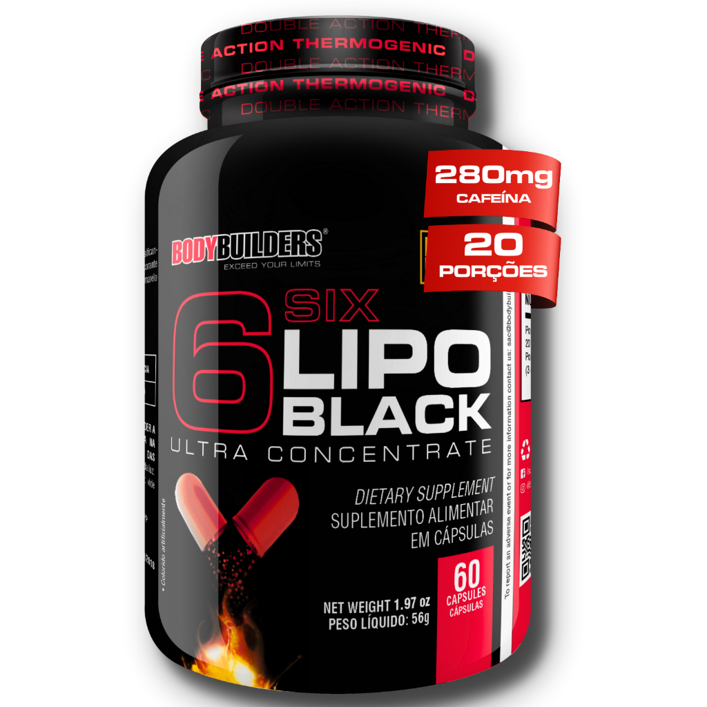 Termogênico 6 Six Lipo Black Ultra Concentrate 60 Cáps – Bodybuilders Termogênico 6 Six Lipo Black Ultra Concentrate 60 Cáps – Bodybuilders