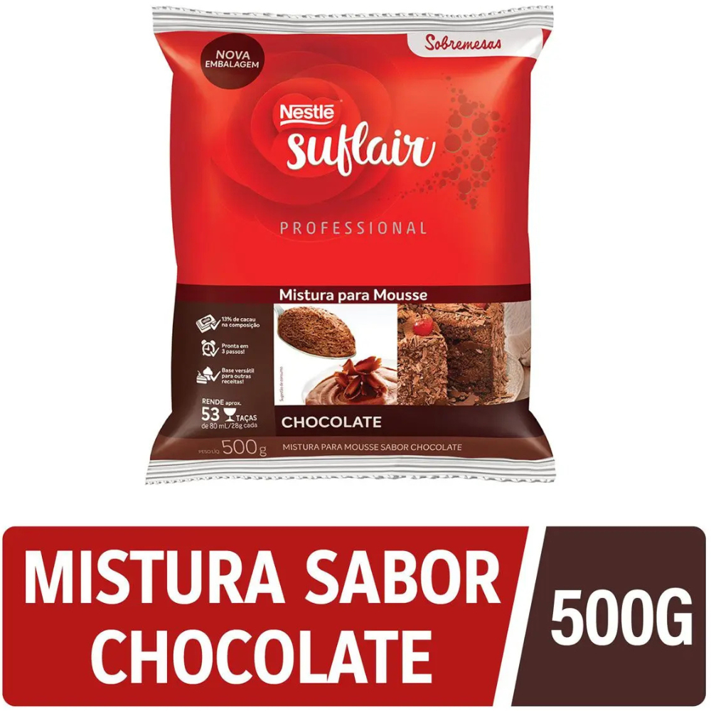 Mousse Suflair Chocolate Mistura 500g – Nestlé Mousse Suflair Chocolate Mistura 500g – Nestlé