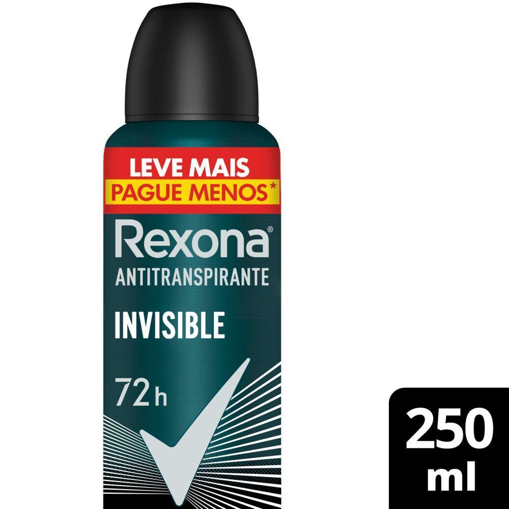 Desodorante Antitranspirante Aerosol Rexona Men Invisible 250 ml Desodorante Antitranspirante Aerosol Rexona Men Invisible 250 ml