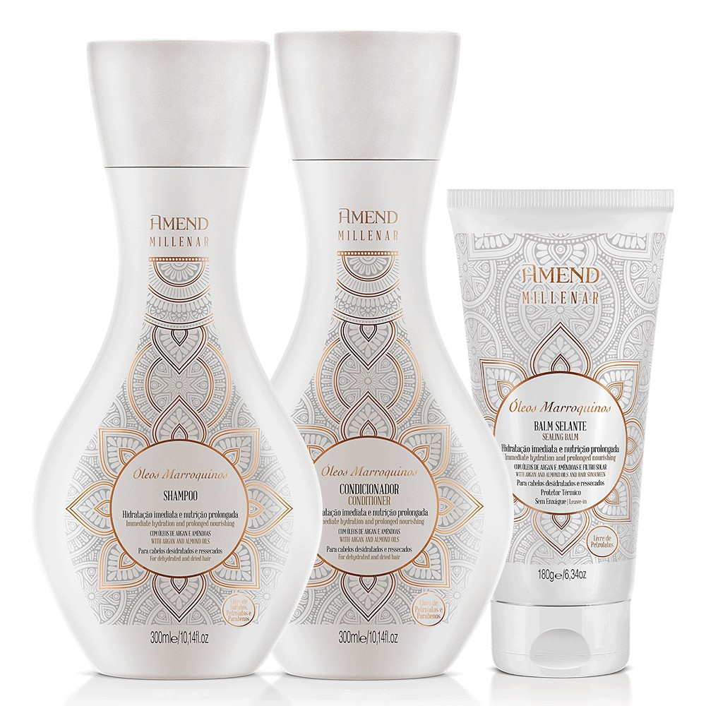 AMEND KIT MILLENAR ÓLEOS MARROQUINOS | 3 PRODUTOS AMEND KIT MILLENAR ÓLEOS MARROQUINOS | 3 PRODUTOS