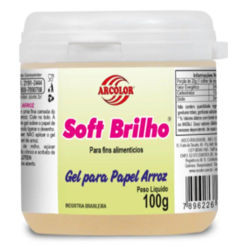 Soft Brilho – Gel para Papel de Arroz – 100g – Arcolor – Rizzo Distribuidora