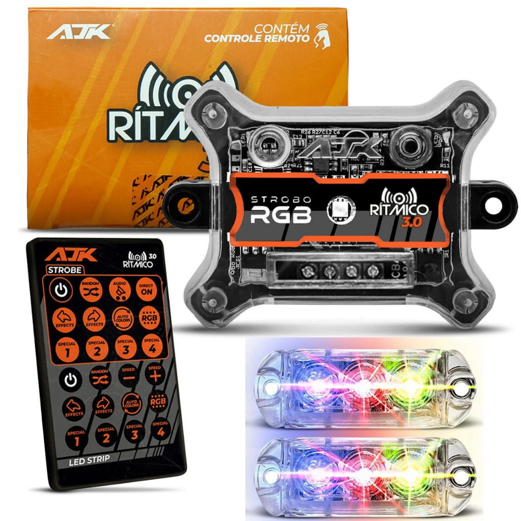 Central e Strobo AJK Rítmico RGB Lançamento 2023 4 Geração 2 Strobo Com Farol Central e Strobo AJK Rítmico RGB Lançamento 2023 4 Geração 2 Strobo Com Farol