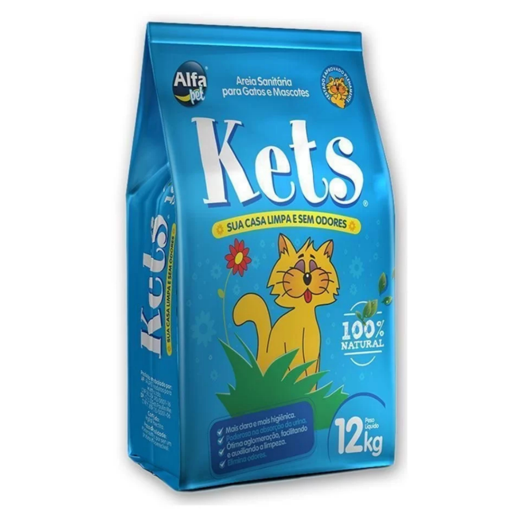 Areia Higiênica Kets para Gatos 12 kg Areia Higiênica Kets para Gatos 12 kg