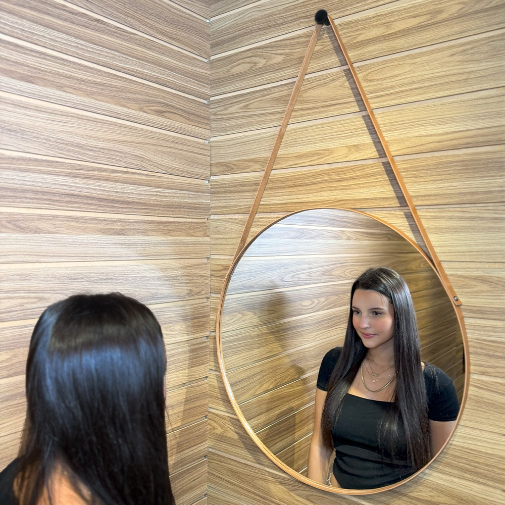 Espelho Adnet 50cm com Alça e Suporte para Banheiro Sala Lavabo Hall Espelho Adnet 50cm com Alça e Suporte para Banheiro Sala Lavabo Hall