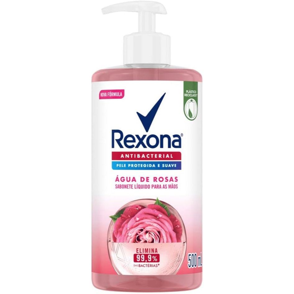 Sabonete Líquido Rexona Antibacterial Água De Rosas 500ml Sabonete Líquido Rexona Antibacterial Água De Rosas 500ml