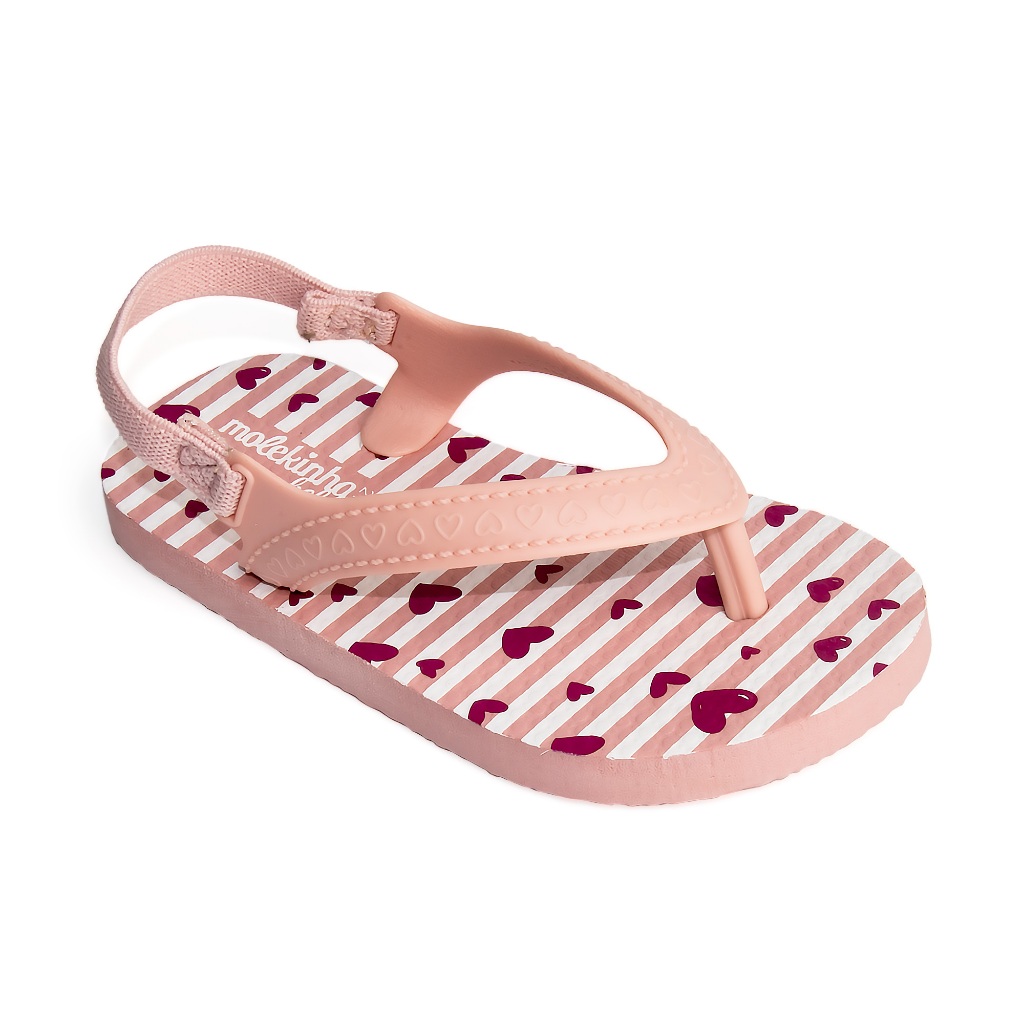 Sandália Molekinha Menina Infantil Chinelo Bebê Confortável Rosa e Branco Sandália Molekinha Menina Infantil Chinelo Bebê Confortável Rosa e Branco