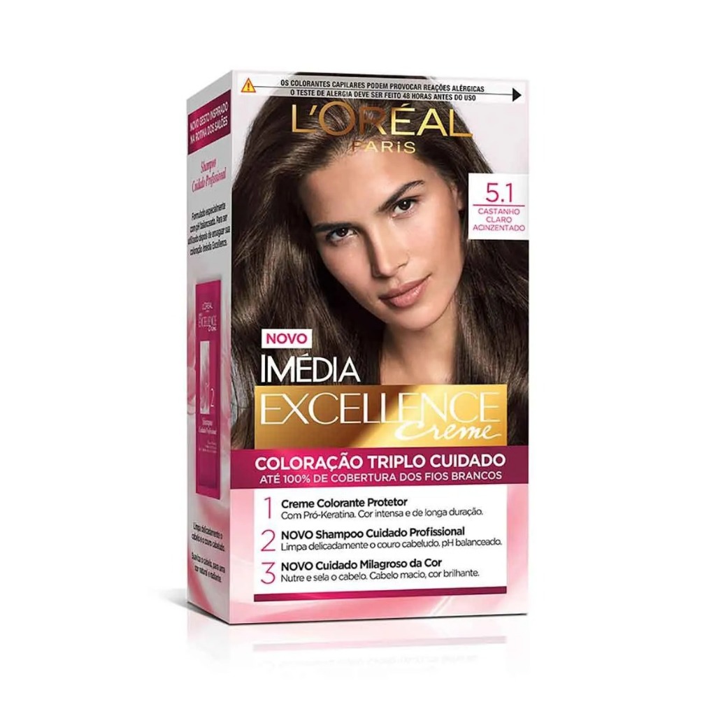 Tinta De Cabelo Imédia Excel 5.1 Castanho Claro Acinzentado Tinta De Cabelo Imédia Excel 5.1 Castanho Claro Acinzentado
