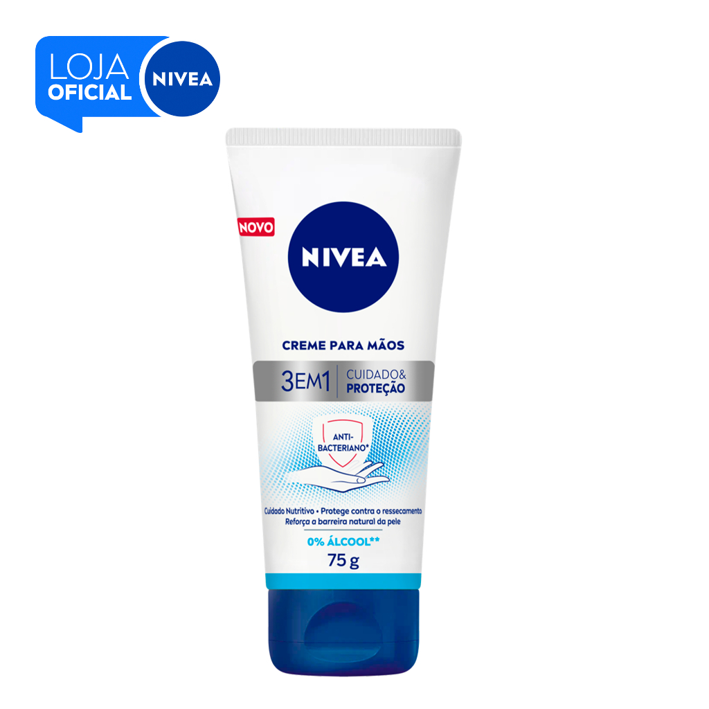 NIVEA Creme para Mãos Ação Antibacteriana 3 em 1 75g NIVEA Creme para Mãos Ação Antibacteriana 3 em 1 75g
