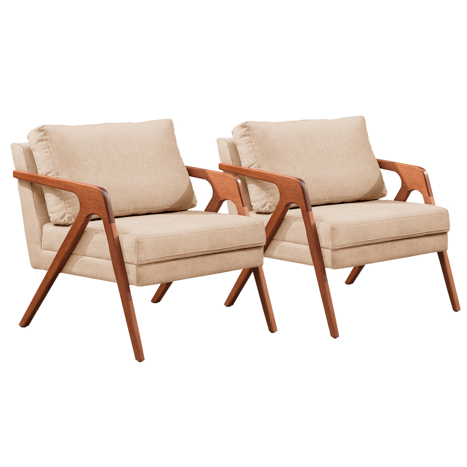 Conjunto – 2 Poltronas Mona Luxo Madeira Maciça Castellar Conjunto – 2 Poltronas Mona Luxo Madeira Maciça Castellar