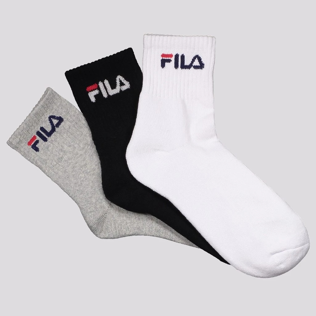 Kit Meia Fila Cano Médio Logo c/ 3 pares Kit Meia Fila Cano Médio Logo c/ 3 pares