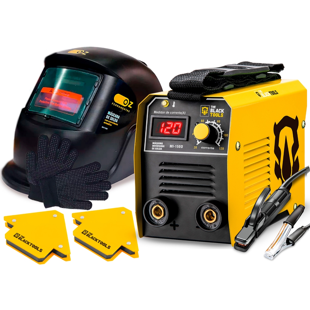 Máquina De Solda Inversora Elétrica Mma 220v Com Mascara De Solda E Acessórios Máquina De Solda Inversora Elétrica Mma 220v Com Mascara De Solda E Acessórios