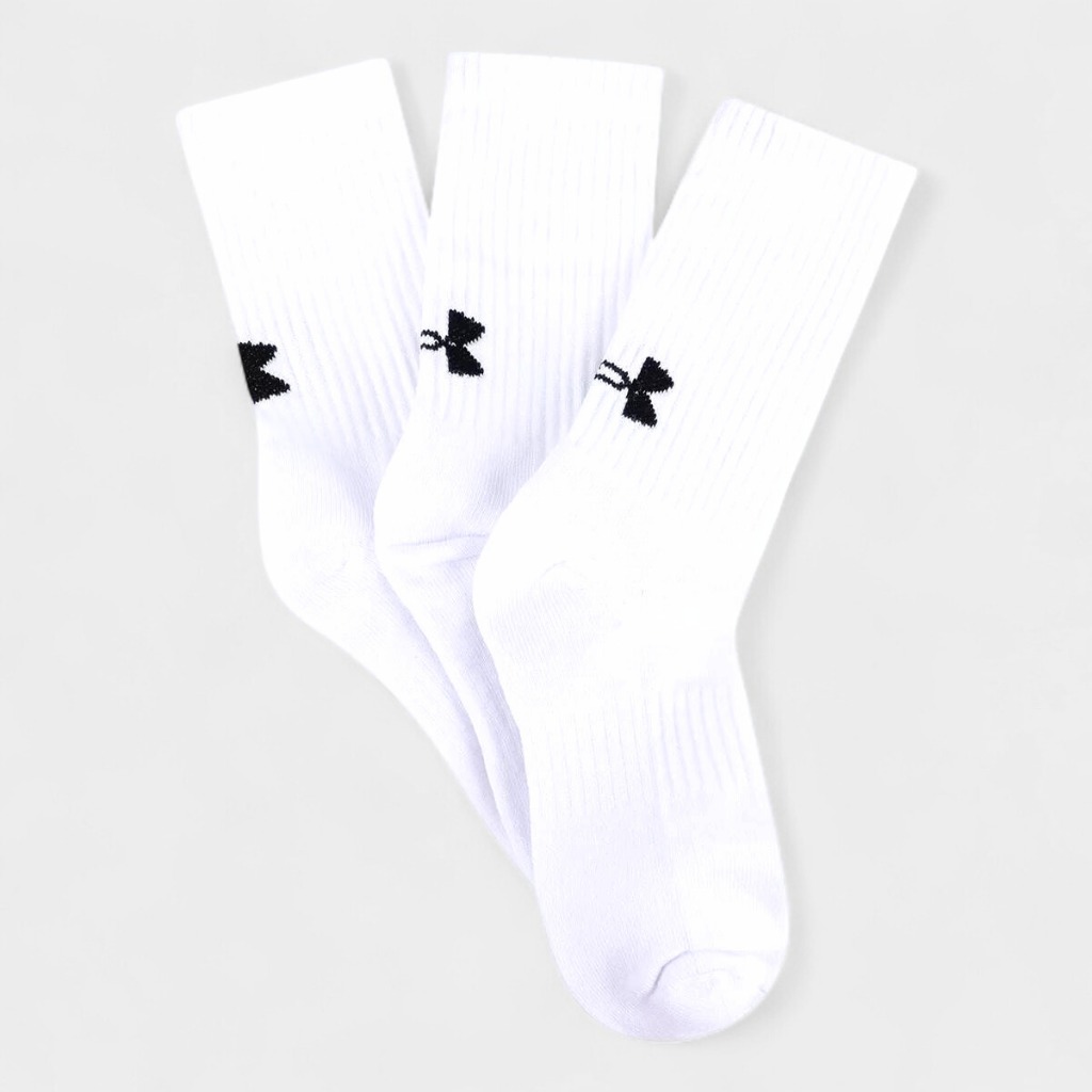 Kit Meia Under Armour Cano Longo Core Cotton Crew 3 Pares – Gelo Kit Meia Under Armour Cano Longo Core Cotton Crew 3 Pares – Gelo