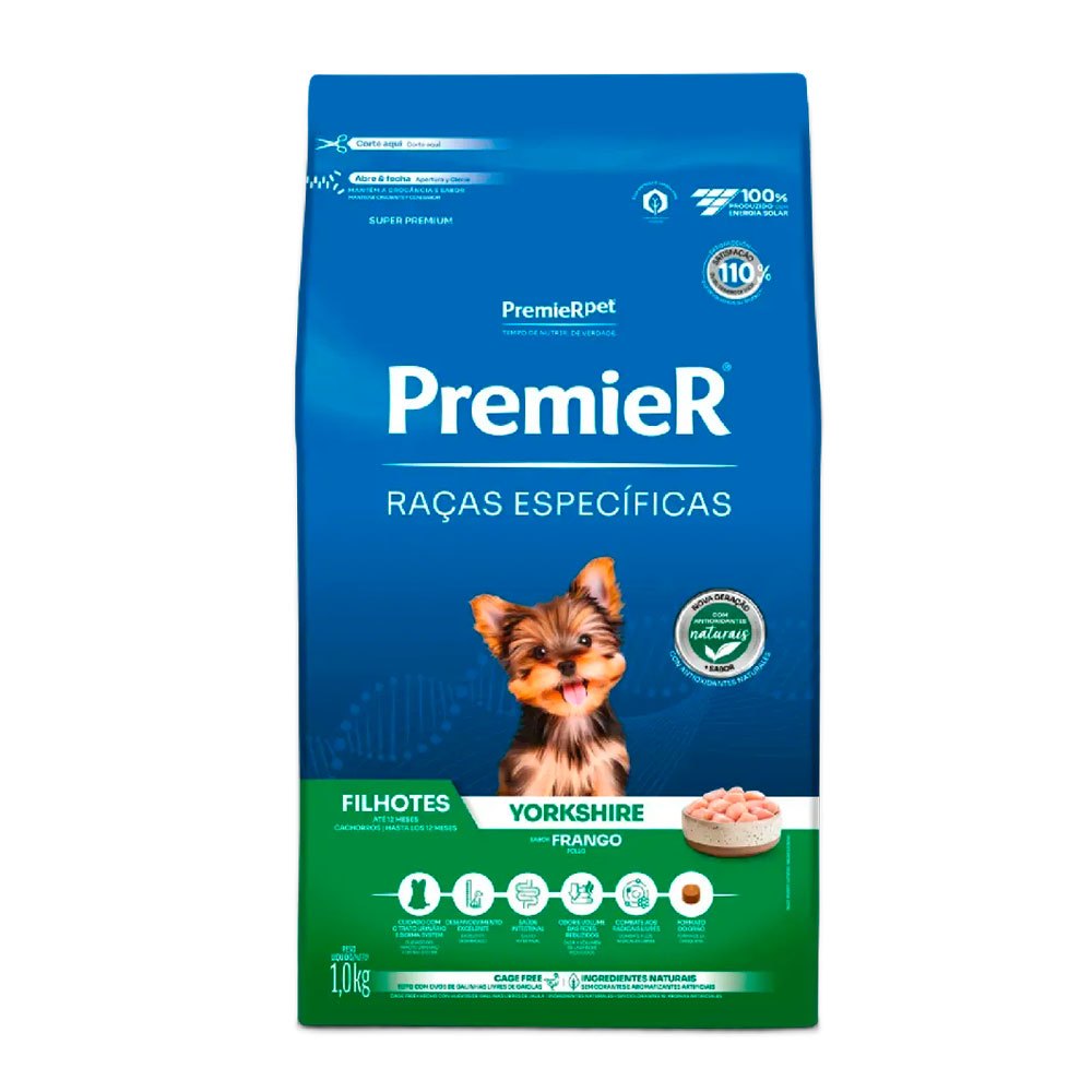 Ração Premier Raças Específicas Yorkshire Filhote Frango 1Kg Ração Premier Raças Específicas Yorkshire Filhote Frango 1Kg