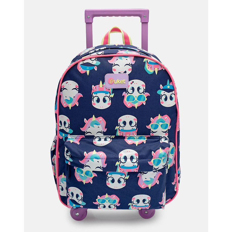 Mochila com Rodinhas Menina Infantil Escolar Estampa Unicórnio Tênis Puket Mochila com Rodinhas Menina Infantil Escolar Estampa Unicórnio Tênis Puket