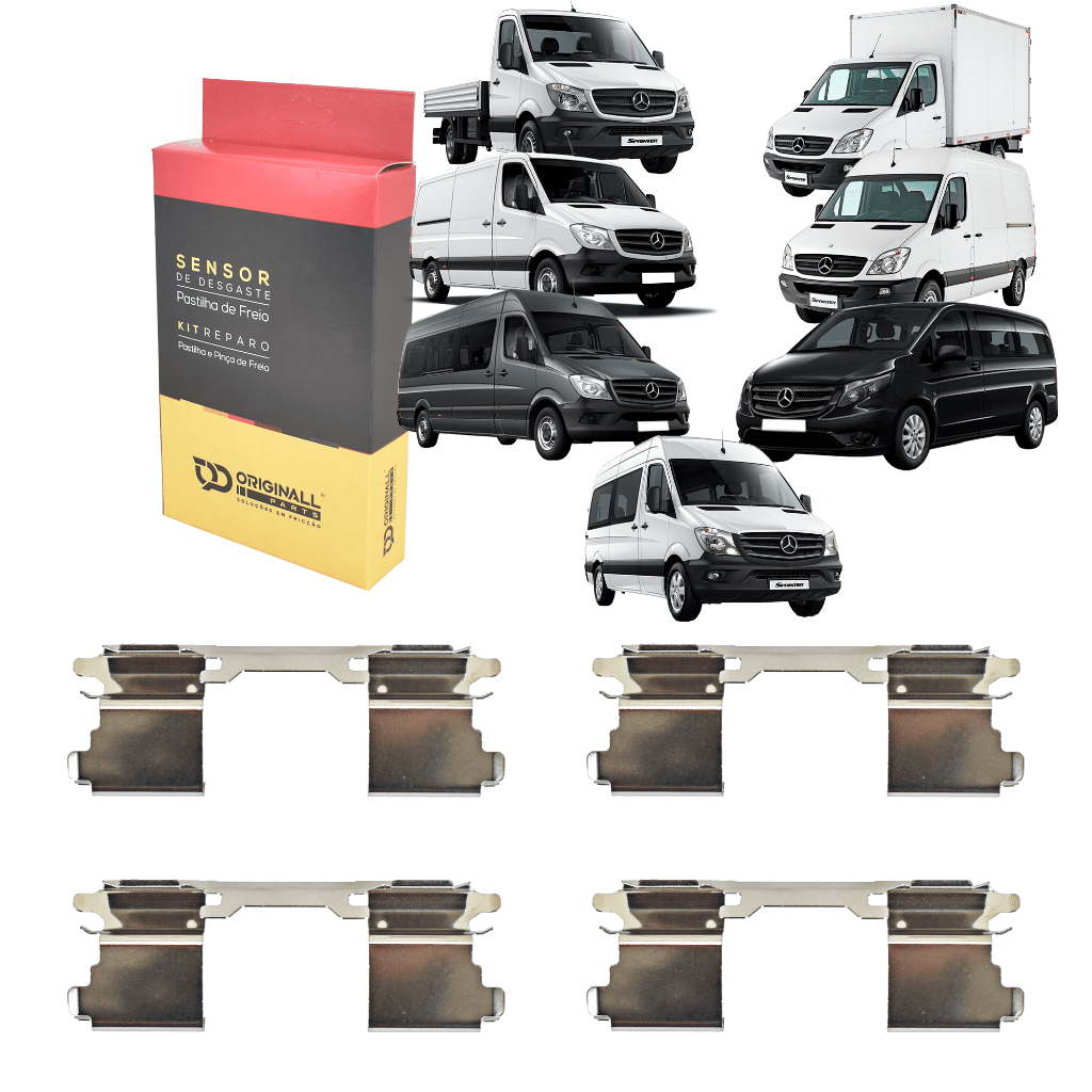 Kit 4 Trava Mola Pastilha Freio Dianteiro Mercedes-Benz Sprinter 311 313 415 515 Vito 2012 a 2019 Kit 4 Trava Mola Pastilha Freio Dianteiro Mercedes-Benz Sprinter 311 313 415 515 Vito 2012 a 2019