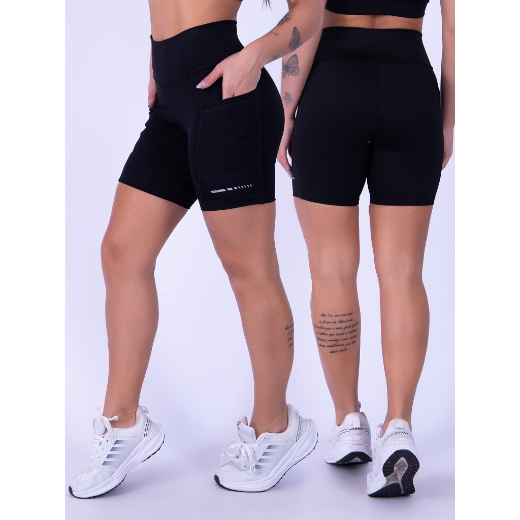 Short Leg Bermuda Corrida de Poliamida com Bolsos Cobertura Short Leg Bermuda Corrida de Poliamida com Bolsos Cobertura