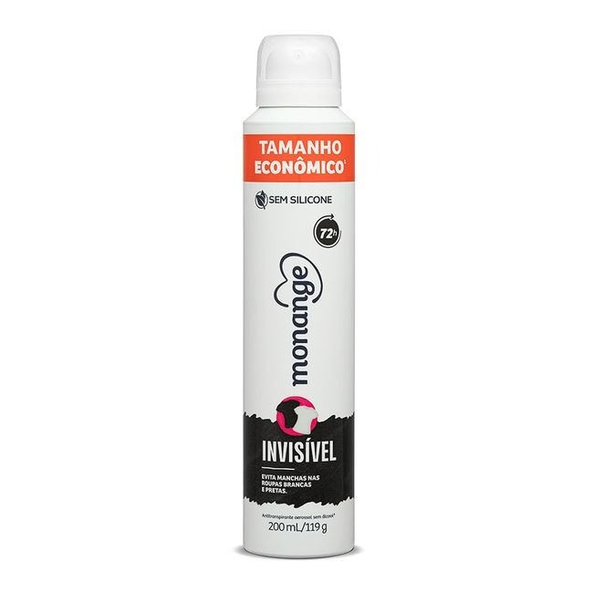 Desodorante Antitranspirante Monange Aerossol Invisível Com 200ml Desodorante Antitranspirante Monange Aerossol Invisível Com 200ml