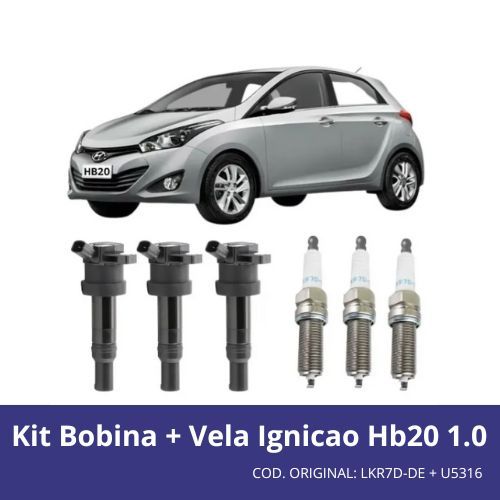 Kit Bobina + Vela Ignicao Hb20 1.0 2013 2014 2015 Kit Bobina + Vela Ignicao Hb20 1.0 2013 2014 2015