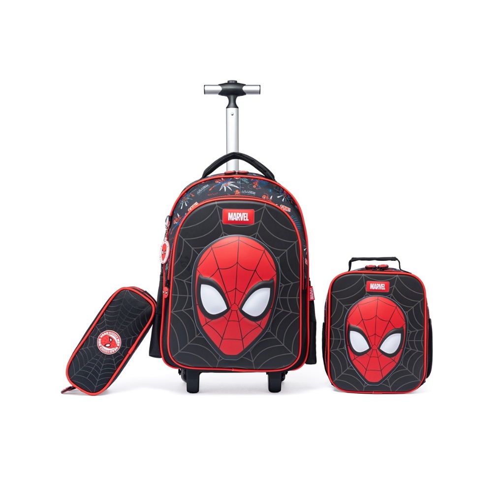 Kit Mochila de Rodinhas Spider Man Lancheira Estojo Escolar Infantil Kit Mochila de Rodinhas Spider Man Lancheira Estojo Escolar Infantil